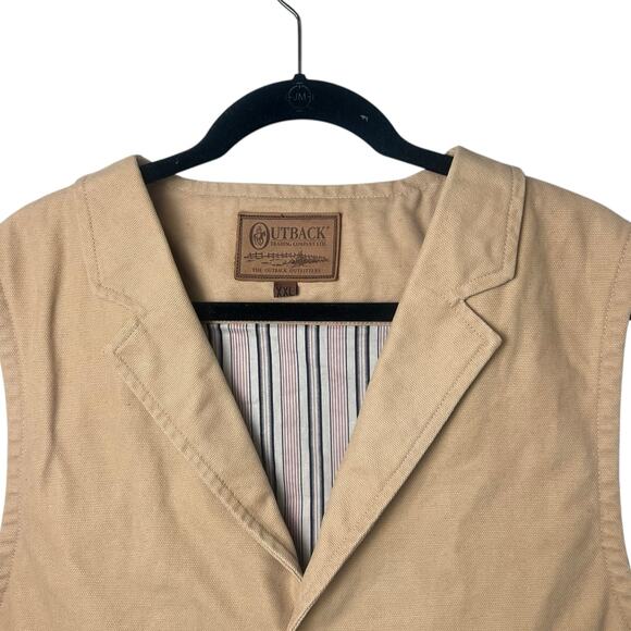 Outback Trading Company Melbourne Canvas Snap Vest XXL Western Outdoor Workwear - Picture 2 of 9